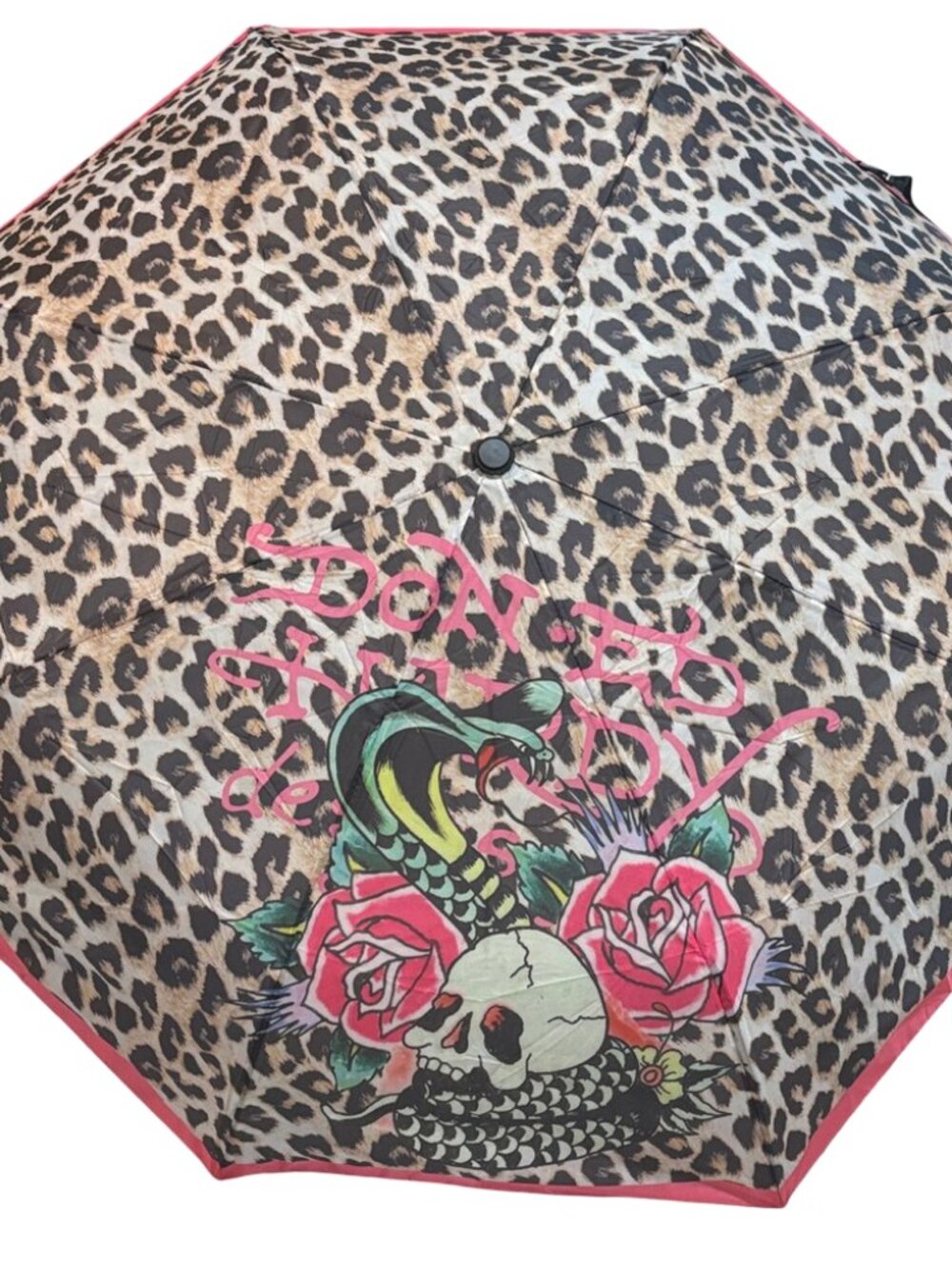 ED HARDY Skull Tattoo Auto Open Close Compact Umbrella